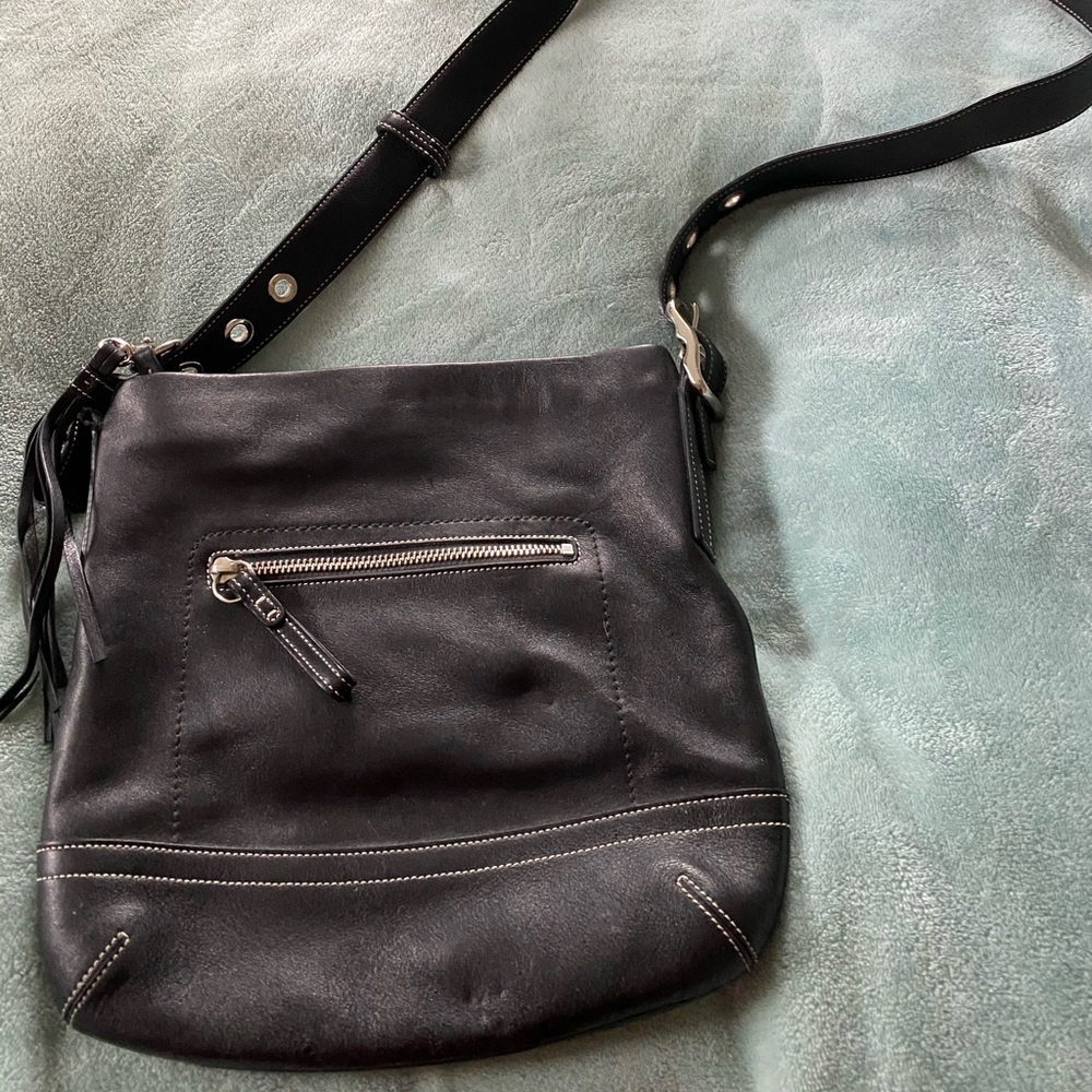 Coach Black Leather Shoulder Bag